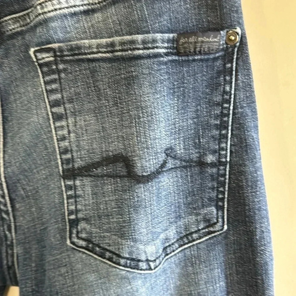 7 for all mankind dark distressed straight length - Picture 5 of 5